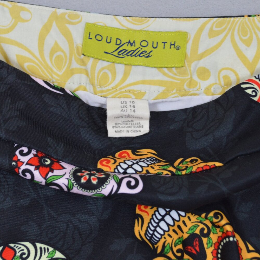 π Loudmouth Sugar Skull Golf Pickleball Tennis Skort Country Club Chaos Sz 10 - Picture 4 of 12